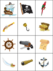 Jeu de mémoire à imprimer - les pirates