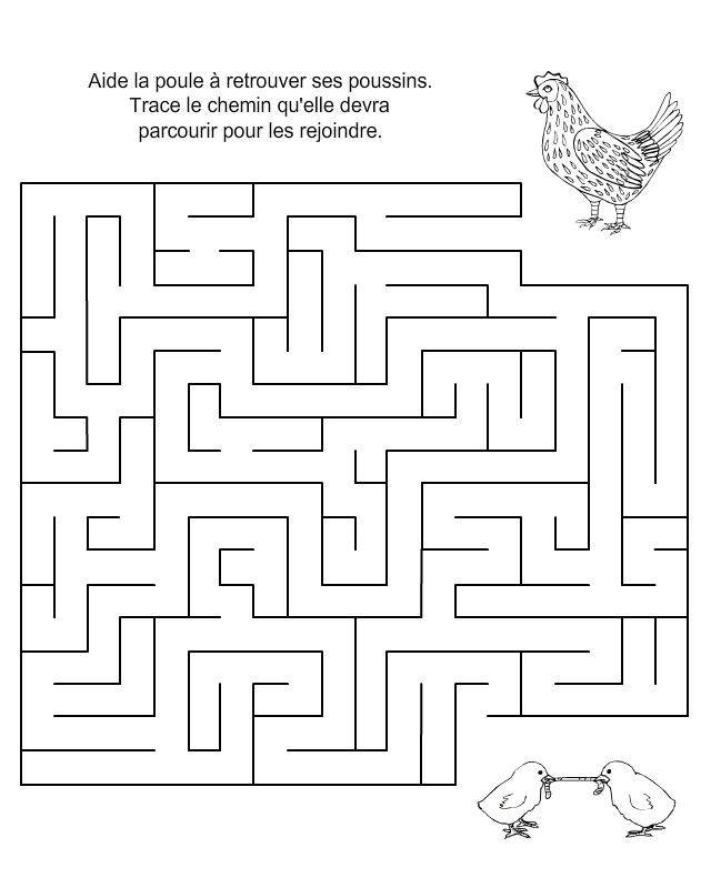 Jeu de labyrinthe gratuit à imprimer