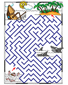 Labyrinthe gratuit à imprimer, le naufrage