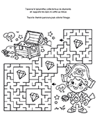 Labyrinthe gratuit à imprimer, trouver le trésor