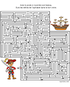 Labyrinthe-alphabet à imprimer