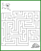 Labyrinthe à imprimer, le chien et la niche