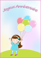 Carte d'anniversaire pour fille