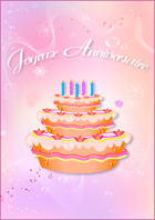 Carte d'anniversaire , gâteau