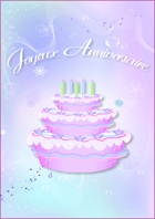Carte d'anniversaire , un gâteau