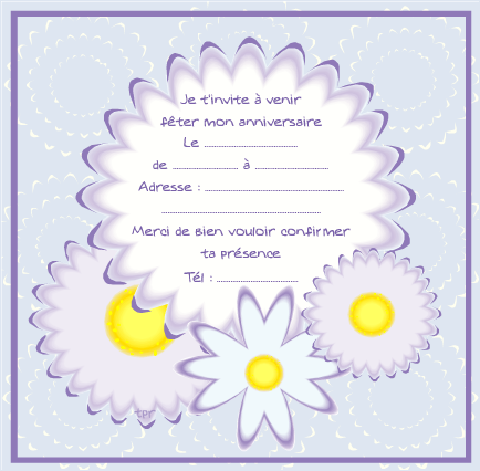 Carte d'invitation à un anniversaire