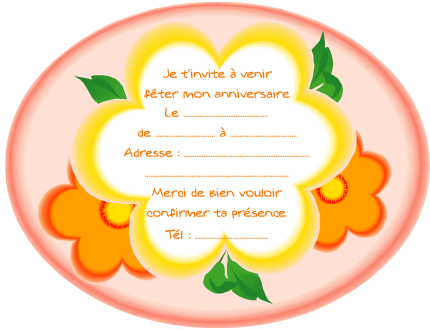 Carte d'invitation ovale