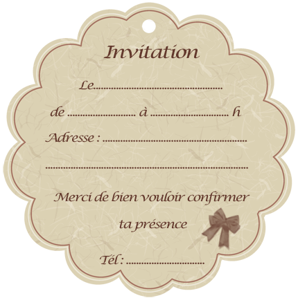 Carte carrée d'invitation enfant ou adulte