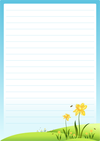 Papier à lettres à imprimer, les jonquilles