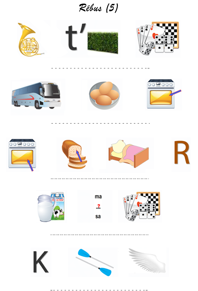 Jeu de rébus gratuit à imprimer