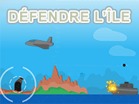 Défendre l'île, jeu simple en ligne