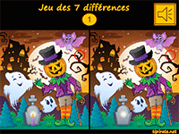 Jeu des 7 différences en ligne, thème d'Halloween