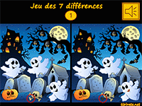 Jeu des 7 différences en ligne, thème d'Halloween