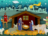 Crèche de Noël à décorer en ligne