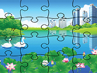 Puzzle en ligne 16 pièces, les villes