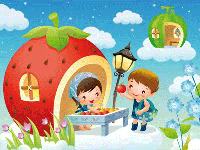Puzzle 4 pièces en ligne, la maison-fraise