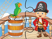 Puzzle en ligne 4 pièces en ligne, les pirates