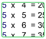 Tables de multiplication à imprimer Tables de multiplication
